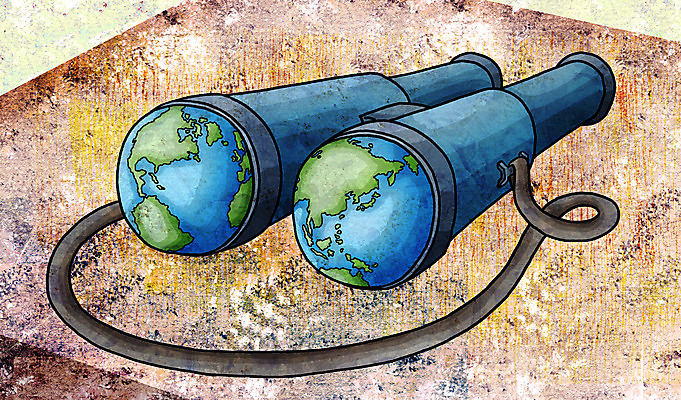 JPG 지구 과학 일러스트 비즈니스 페인터 추상 실험기구 사람없음 쌍안경 망원경 관찰 국내일러스트 무늬 모션 페인팅 파일형식
