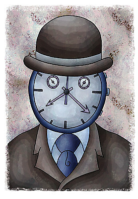 JPG 모자 시계 일러스트 비즈니스 페인터 추상 정장 사람없음 시간 가상인물 국내일러스트 잡화 옷 무늬 상상 페인팅 파일형식