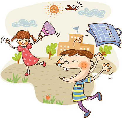 EPS 주간 캐릭터 라이프스타일 계절 여자 어린이교육 교육 남자 초등학생 어린이 일러스트 학교 방학 교육캐릭터 여름방학 사람 야외 두명 라이프 스쿨라이프 어린이만 일러캐릭터 자연요소 학생 휴가 생활 파일형식 벡터 여름_계절