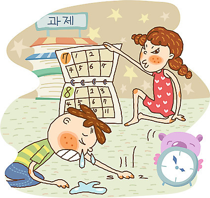 EPS 캐릭터 라이프스타일 계절 여자 어린이교육 교육 남자 초등학생 어린이 일러스트 방학 교육캐릭터 실내 여름방학 사람 두명 라이프 스쿨라이프 슬픔 방학끝 방학숙제 어린이만 일러캐릭터 학생 감정 학교 휴가 내부 생활 과제 파일형식 벡터 여름_계절