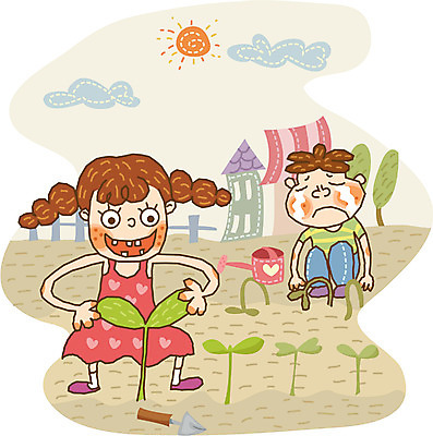 EPS 주간 라이프스타일 계절 여자 어린이교육 교육 남자 초등학생 어린이 일러스트 방학 여름방학 사람 야외 두명 새싹 식물키우기 어린이만 국내일러스트 자연요소 식물 학생 휴가 생활 파일형식 벡터 여름_계절