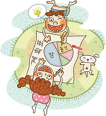 EPS 라이프스타일 계절 여자 어린이교육 교육 남자 초등학생 어린이 일러스트 방학 실내 여름방학 사람 두명 하이앵글 개 계획표 생활계획표 어린이만 국내일러스트 학생 뷰포인트 포유류 휴가 내부 생활 계획 파일형식 벡터 여름_계절