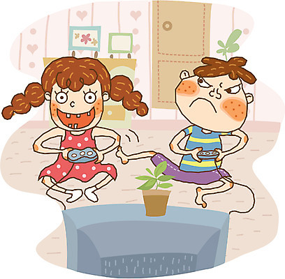 EPS 라이프스타일 계절 여자 어린이교육 교육 남자 초등학생 어린이 일러스트 방학 실내 여름방학 사람 두명 텔레비전 게임 어린이만 국내일러스트 학생 놀이 휴가 내부 생활 전자제품 파일형식 벡터 여름_계절