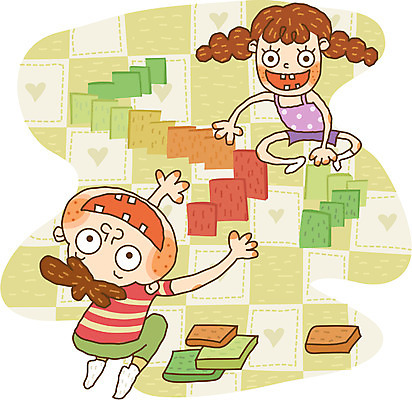 EPS 라이프스타일 계절 여자 어린이교육 교육 남자 초등학생 어린이 일러스트 놀이 방학 여름방학 사람 두명 도미노 어린이만 국내일러스트 학생 휴가 생활 파일형식 벡터 여름_계절