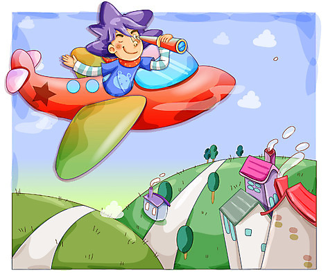 EPS 주간 여자 남자 여행 일러스트 자연 휴가 비행기 한명 사람 20대 성인 야외 망원경 시골 비행 청년만 성인만 국내일러스트 자연요소 1 항공교통 대중교통 청년 생태계 파일형식 벡터