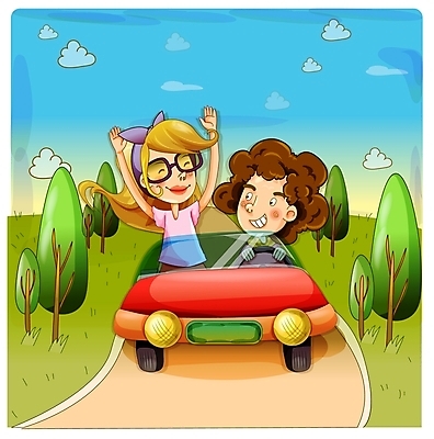 EPS 주간 여자 남자 길 여행 일러스트 자동차 자연 하늘 휴가 사람 성인 야외 두명 드라이브 스포츠카 성인만 국내일러스트 자연요소 육상교통 운전 생태계 파일형식 벡터