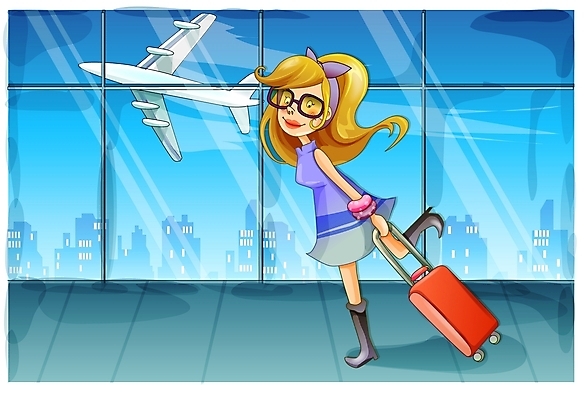 EPS 여자 여행 일러스트 교통시설 휴가 실내 한명 사람 20대 성인 여행가방 공항 여자만 여자한명만 성인여자만 청년만 청년여자만 성인한명만 청년여자한명만 성인여자한명만 성인만 국내일러스트 1 교통 가방 청년 내부 시설 파일형식 벡터