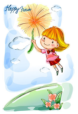 EPS 주간 여자 행복 감정 초등학생 어린이 일러스트 상상 자연 동화 한명 사람 소녀 야외 순수 민들레홀씨 여자만 여자한명만 어린이만 소녀만 소녀한명만 국내일러스트 자연요소 1 학생 컨셉 민들레 생태계 파일형식 벡터