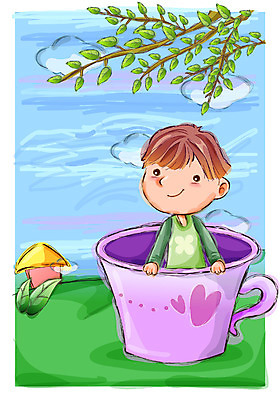 EPS 주간 남자 행복 감정 초등학생 어린이 일러스트 상상 자연 동화 한명 사람 소년 야외 컵 순수 남자만 남자한명만 어린이만 소년만 소년한명만 국내일러스트 자연요소 1 학생 식기 컨셉 생태계 파일형식 벡터