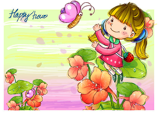 EPS 여자 꽃 행복 감정 초등학생 어린이 나비 일러스트 상상 자연 동화 한명 사람 소녀 순수 여자만 여자한명만 어린이만 소녀만 소녀한명만 국내일러스트 식물 1 학생 곤충 컨셉 생태계 파일형식 벡터