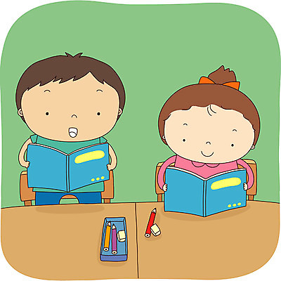 EPS 학생 여자 어린이교육 교육 남자 어린이라이프 초등학생 어린이 일러스트 교실 학교 수업 실내 서기 사람 앉기 소녀 소년 상반신 두명 발표 어린이만 국내일러스트 라이프스타일 모션 내부 파일형식 벡터