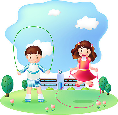 EPS 주간 학생 여자 어린이교육 교육 남자 어린이 일러스트 교과목 학교 사람 소년 야외 두명 운동 스쿨라이프 줄넘기 체육시간 체육교육 어린이만 소녀_어린이 국내일러스트 자연요소 라이프스타일 수업 건강 체육 파일형식 벡터