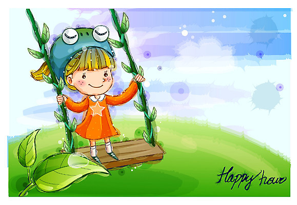 EPS 주간 여자 행복 감정 초등학생 어린이 일러스트 상상 자연 동화 한명 사람 소녀 야외 10대 순수 그네 여자만 여자한명만 소녀만 국내일러스트 자연요소 1 학생 컨셉 청소년 생태계 어린이만 파일형식 벡터