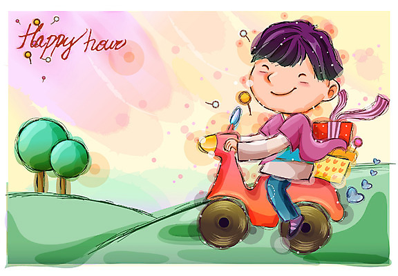 EPS 남자 행복 감정 초등학생 어린이 일러스트 상상 자연 동화 선물 한명 사람 소년 야외 바이크 오토바이 순수 남자만 남자한명만 어린이만 소년만 소년한명만 국내일러스트 1 학생 육상교통 컨셉 생태계 파일형식 벡터