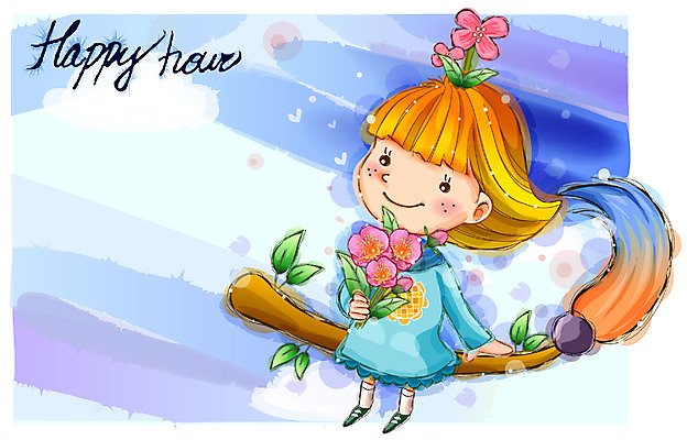 EPS 여자 행복 감정 초등학생 어린이 일러스트 상상 자연 동화 한명 사람 소녀 붓 순수 여자만 여자한명만 어린이만 소녀만 소녀한명만 국내일러스트 1 학생 컨셉 생태계 파일형식 벡터