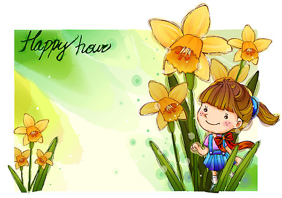 EPS 여자 꽃 행복 감정 초등학생 어린이 일러스트 상상 자연 동화 한명 사람 소녀 10대 순수 프리지어 여자만 여자한명만 소녀만 국내일러스트 식물 1 학생 컨셉 청소년 생태계 어린이만 파일형식 벡터