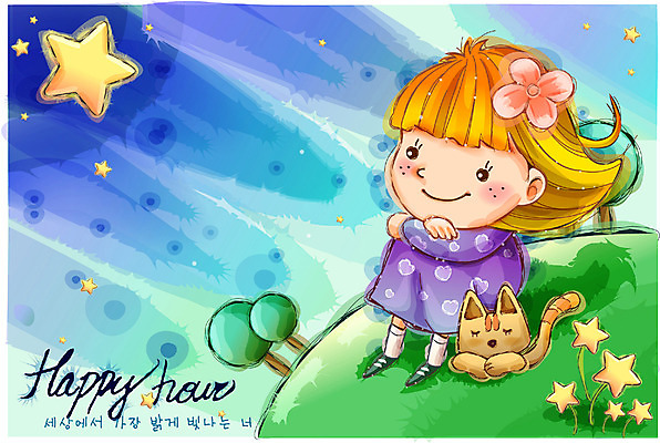 EPS 여자 행복 감정 별 초등학생 어린이 일러스트 상상 자연 하늘 동화 한명 사람 소녀 야외 10대 고양이 야간 순수 언덕 여자만 여자한명만 소녀만 국내일러스트 자연요소 1 학생 컨셉 포유류 청소년 반려동물 생태계 어린이만 파일형식 벡터