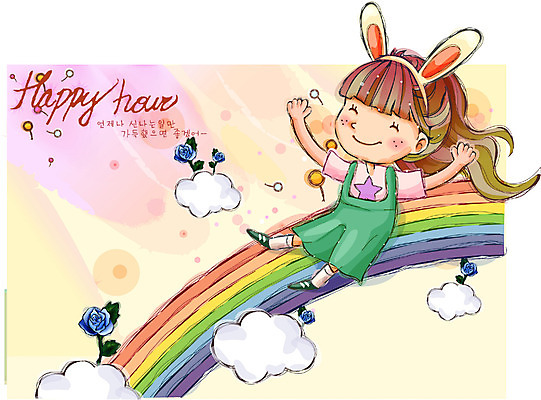 EPS 여자 행복 감정 초등학생 어린이 무지개 일러스트 상상 자연 동화 한명 사람 소녀 10대 순수 여자만 여자한명만 소녀만 국내일러스트 자연요소 1 학생 컨셉 청소년 생태계 어린이만 파일형식 벡터