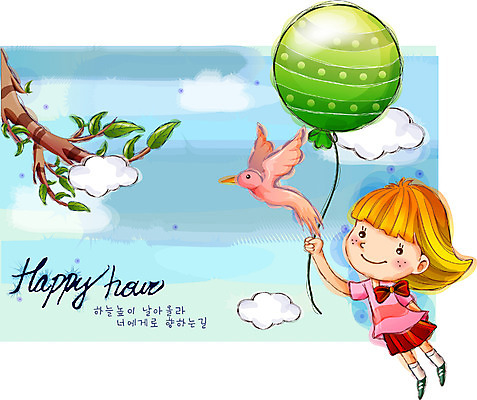 EPS 주간 여자 행복 감정 초등학생 어린이 일러스트 상상 자연 조류 하늘 동화 한명 사람 소녀 야외 비행 순수 풍선 여자만 여자한명만 어린이만 소녀만 소녀한명만 국내일러스트 자연요소 동물 1 학생 컨셉 생태계 파일형식 벡터