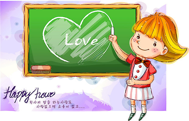 EPS 여자 행복 감정 초등학생 어린이 일러스트 상상 자연 동화 사랑 한명 사람 소녀 10대 칠판 순수 여자만 여자한명만 소녀만 국내일러스트 1 학생 컨셉 청소년 생태계 어린이만 파일형식 벡터