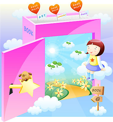 EPS 주간 전신 여자 어린이교육 교육 별 초등학생 어린이 일러스트 상상 한명 사람 앉기 소녀 야외 책 개 여자만 여자한명만 어린이만 소녀만 소녀한명만 국내일러스트 자연요소 1 학생 포유류 모션 파일형식 벡터