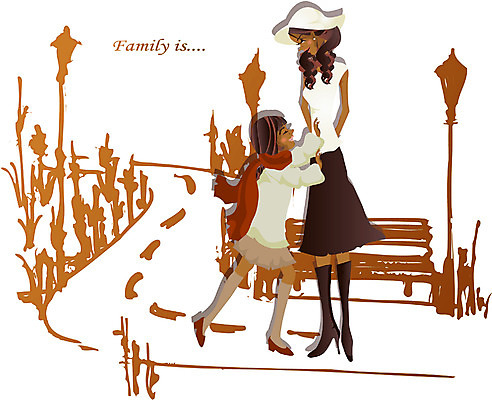 EPS 전신 공원 공공시설 여자 딸 어린이 가로등 벤치 일러스트 가정 가족 모녀 엄마 서기 사람 야외 두명 소풍 여자만 국내일러스트 의자 관계 모션 야외활동 시설 파일형식 벡터