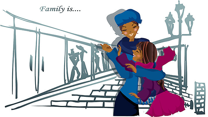 EPS 여자 딸 어린이 일러스트 가정 가족 안기 포옹 모녀 엄마 서기 사람 상반신 야외 두명 쇼핑 소풍 여자만 국내일러스트 관계 모션 야외활동 파일형식 벡터