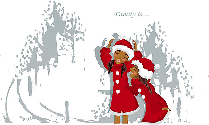 EPS 여자 기념일 딸 종교 어린이 크리스마스 일러스트 가정 가족 산타옷 서기 사람 상반신 두명 산타클로스 소풍 여자만 어린이만 국내일러스트 옷 관계 모션 이벤트 야외활동 파일형식 벡터