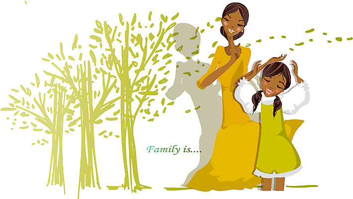 EPS 원피스 여자 딸 어린이 일러스트 가정 가족 모녀 엄마 서기 사람 상반신 야외 두명 소풍 여자만 국내일러스트 옷 관계 모션 야외활동 파일형식 벡터