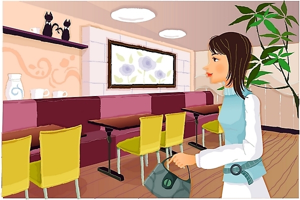 EPS 여자 산업 음료 음식 일러스트 실내 한명 사람 20대 성인 레스토랑 서비스업 고객 요식 여자만 여자한명만 성인여자만 청년만 청년여자만 성인한명만 청년여자한명만 성인여자한명만 성인만 국내일러스트 직업 1 청년 내부 식당 파일형식 벡터