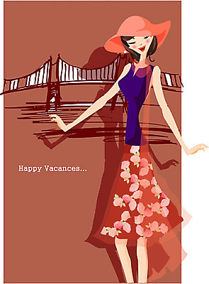 EPS 모자 여자 여행 포즈 일러스트 휴가 휴식 한명 서기 사람 상반신 20대 성인 야외 여름휴가 바캉스 치마 스카프 목도리 단발머리 가교 여자만 여자한명만 성인여자만 청년만 청년여자만 성인한명만 청년여자한명만 성인여자한명만 성인만 국내일러스트 1 헤어스타일 건축물 잡화 컨셉 모션 하의 청년 파일형식 벡터 여름_계절