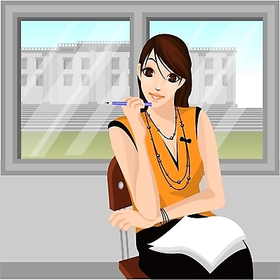 EPS 직업 학생 여자 대학생 의자 일러스트 창문 실내 한명 사람 앉기 상반신 20대 성인 책 턱괴기 여자만 여자한명만 성인여자만 청년만 청년여자만 성인한명만 청년여자한명만 성인여자한명만 성인만 국내일러스트 1 가구 모션 청년 내부 파일형식 벡터