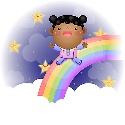 EPS 전신 서양인 구름 여자 감정 별 초등학생 어린이 흑인 무지개 일러스트 상상 한명 서기 사람 소녀 야외 야간 순수 여자만 여자한명만 어린이만 소녀만 소녀한명만 국내일러스트 자연요소 외국인 1 학생 컨셉 모션 파일형식 벡터