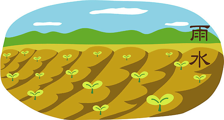EPS 주간 클립아트 식물 밭 일러스트 풍경 사람없음 야외 새싹 봄 절기 우수 국내일러스트 자연요소 계절 농업 파일형식 벡터