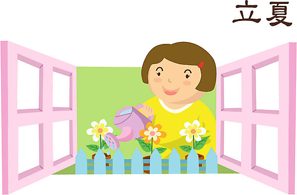 EPS 클립아트 계절 여자 화분 일러스트 창문 청소년 한명 사람 10대 절기 창가 물주기 입하 여자만 여자한명만 십대만 십대여자만 십대여자한명만 국내일러스트 1 모션 파일형식 벡터