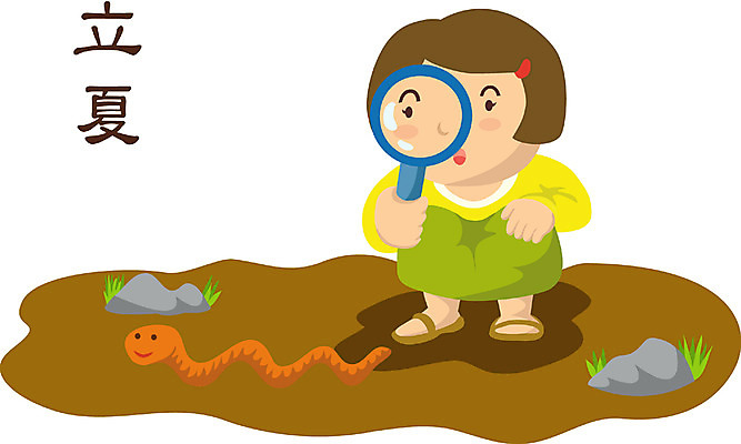 EPS 클립아트 계절 여자 일러스트 청소년 돋보기 한명 사람 야외 10대 관찰 절기 입하 지렁이 여자만 여자한명만 십대만 십대여자만 십대여자한명만 국내일러스트 1 모션 파일형식 벡터