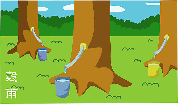 EPS 주간 클립아트 나무 식물 계절 일러스트 여러그루 사람없음 야외 봄 숲 절기 곡우 국내일러스트 자연요소 다수 파일형식 벡터