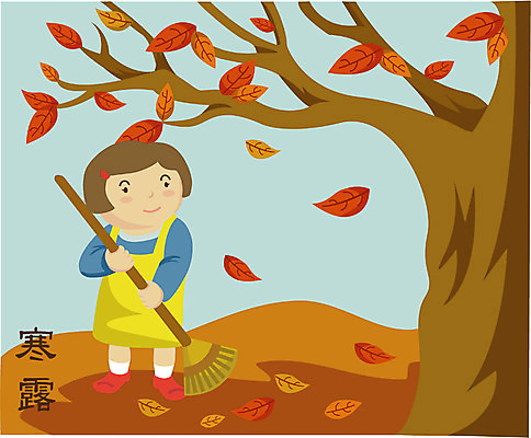 EPS 주간 클립아트 나무 사계절 계절 여자 낙엽 일러스트 자연 한명 사람 20대 성인 야외 가을 빗자루 절기 한로 여자만 여자한명만 성인여자만 청년만 청년여자만 성인한명만 청년여자한명만 성인여자한명만 성인만 국내일러스트 자연요소 식물 1 잎 청년 청소도구 생태계 파일형식 벡터