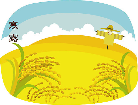 EPS 주간 클립아트 식물 사계절 계절 일러스트 자연 논 사람없음 야외 벼 가을 절기 허수아비 한로 국내일러스트 자연요소 농업 곡류 생태계 파일형식 벡터