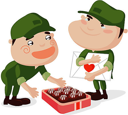 EPS 클립아트 남자 일러스트 선물 사람 두명 군인 러브레터 소포 국군의날 위문편지 남자만 국내일러스트 직업 편지 배송 국군 파일형식 벡터 법정기념일