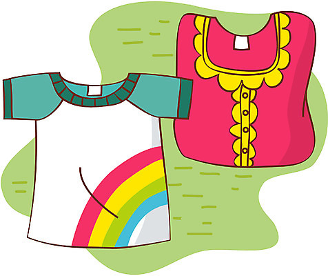 EPS 클립아트 옷 셔츠 상의 티셔츠 일러스트 사람없음 쇼핑 두벌 국내일러스트 2 파일형식 벡터