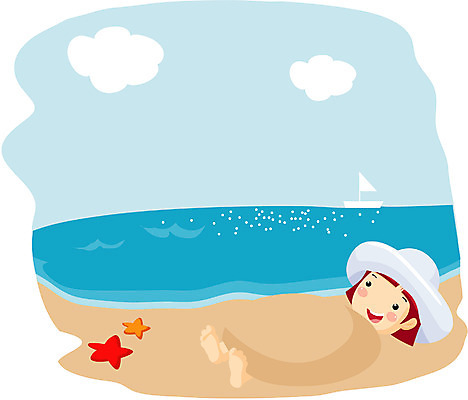 EPS 클립아트 여자 어린이 여행 일러스트 휴가 불가사리 한명 사람 20대 성인 해변 꽃게 해수욕 모래찜질 여자만 여자한명만 국내일러스트 1 바다 극피동물 청년 게 파일형식 벡터