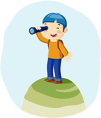 EPS 클립아트 남자 어린이 여행 일러스트 휴가 한명 사람 20대 성인 등산 망원경 정상 산봉우리 남자만 남자한명만 국내일러스트 1 산 청년 트래킹 봉우리 파일형식 벡터