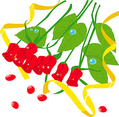 EPS 클립아트 식물 꽃 일러스트 여름꽃 자연 이벤트 사람없음 장미 초대장 로즈데이 국내일러스트 데이이벤트 카드_감사 생태계 파일형식 벡터 여름_계절