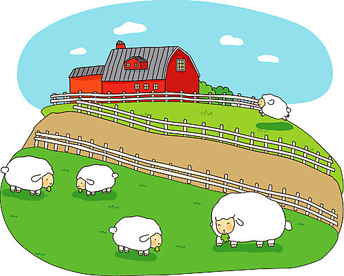 EPS 주간 동물 척추동물 육지동물 어린이라이프 일러스트 포유류 하늘 사람없음 야외 가축 목장 양 양떼 국내일러스트 자연요소 라이프스타일 어린이 파일형식 벡터