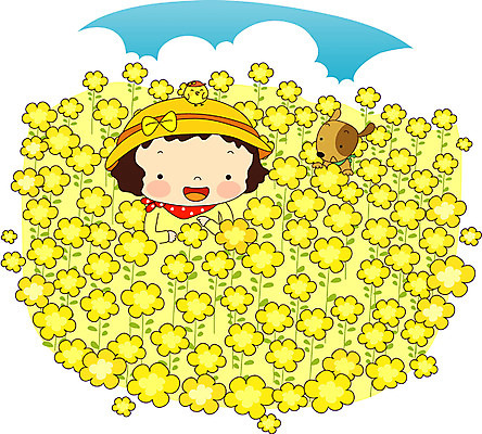 EPS 사계절 계절 여자 어린이라이프 초등학생 어린이 컬러 꽃밭 일러스트 자연 하늘 한명 사람 소녀 상반신 노란색 봄 개 여자만 여자한명만 어린이만 소녀만 소녀한명만 국내일러스트 1 학생 라이프스타일 꽃 포유류 생태계 파일형식 벡터