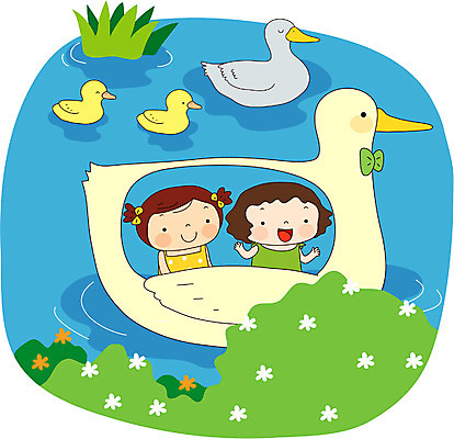 EPS 주간 여자 어린이라이프 호수 어린이 여행 일러스트 휴가 사람 소녀 상반신 야외 두명 친구 강 놀이기구 오리배 여자만 어린이만 소녀만 국내일러스트 자연요소 라이프스타일 관계 파일형식 벡터