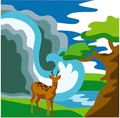 EPS 주간 클립아트 동물 척추동물 육지동물 일러스트 포유류 사슴 풍경 사람없음 야외 전통문양 계곡 폭포 소나무 십장생 환갑잔치 국내일러스트 자연요소 나무 전통 문양 기념일 자연 파일형식 벡터