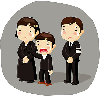 EPS 클립아트 여자 남자 일러스트 가족 사람 세명 슬픔 눈물 장례 장례식 국내일러스트 상주시 감정 관계 경상북도 파일형식 벡터