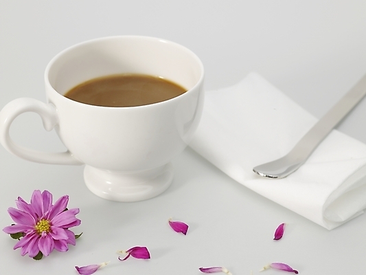 포토 JPG 스튜디오촬영 꽃잎 꽃 커피 음료 음식 실내 근접촬영 사람없음 보라색 커피잔 찻잔 티스푼 냅킨 국내포토 식물 뷰포인트 컬러 잔 내부 숟가락 파일형식